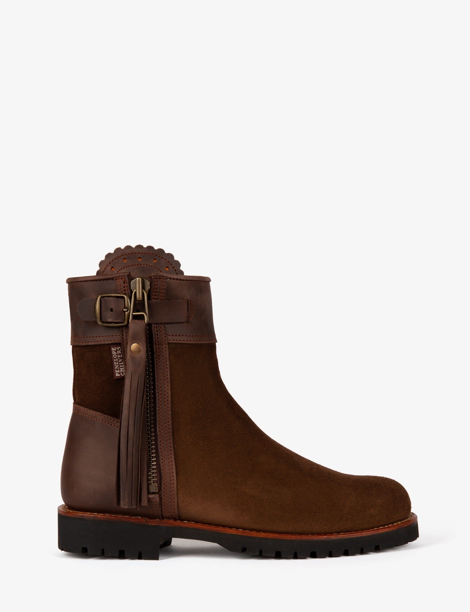 Penelope Chilvers Inclement Cropped Tassel Boot Dark Oak The