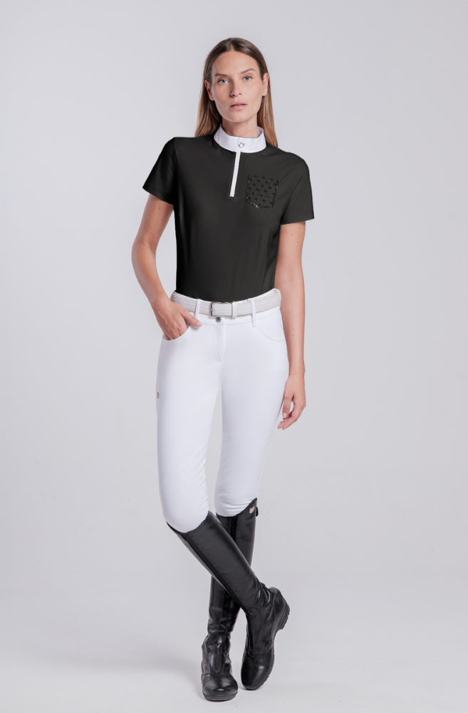 CT S/S w/Sequins Pocket Competition Shirt - Black