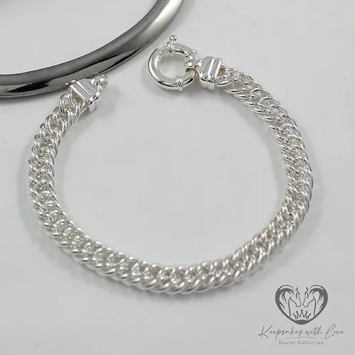 Sterling Silver Large Curb Chain Bracelet