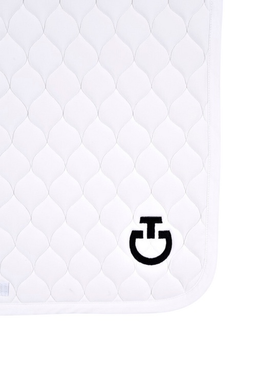 Circular Quilt Dressage Saddle Pad - White