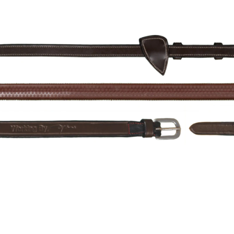 Working 1/2" Rubber Reins - Brown