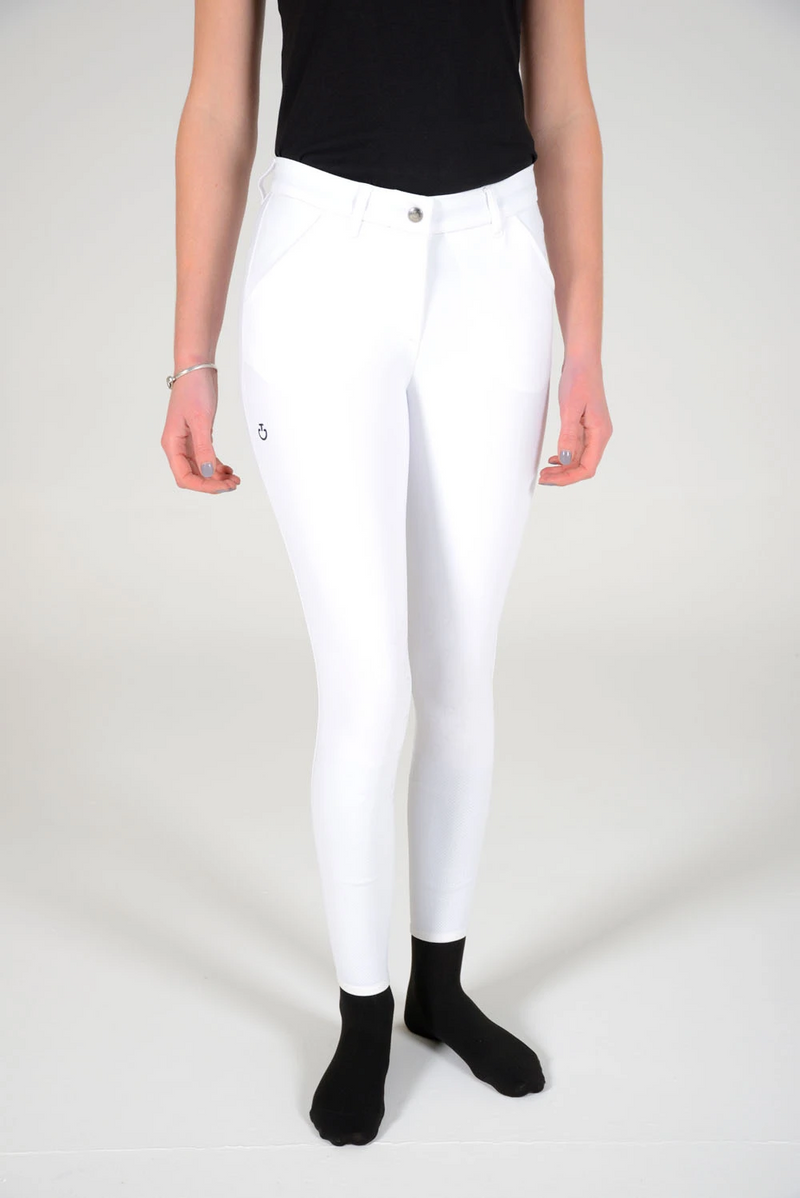 Knee High Perforated Breeches - White