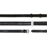 New English 1/2" Full Leather Double Bridle Reins - Black