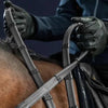 Working 1/2" Rubber Reins with 7 Leather Loops - Black