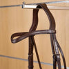 US Jumping Flat Leather V-Shaped Browband - Brown