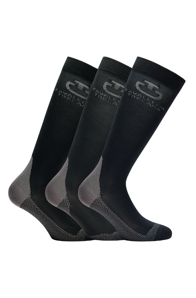 CT Jacquard Logo 3 Pack Socks - Navy/Grey/Black