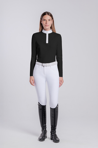 CT L/S w/Sequins Bib Competition Shirt - Black