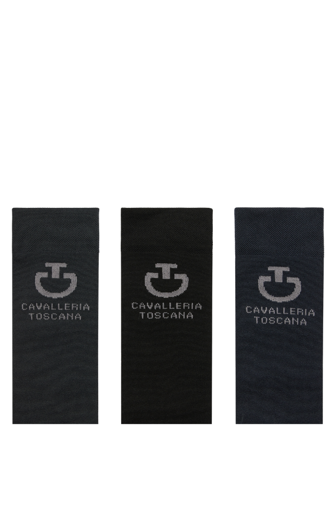 CT Jacquard Logo 3 Pack Socks - Navy/Grey/Black