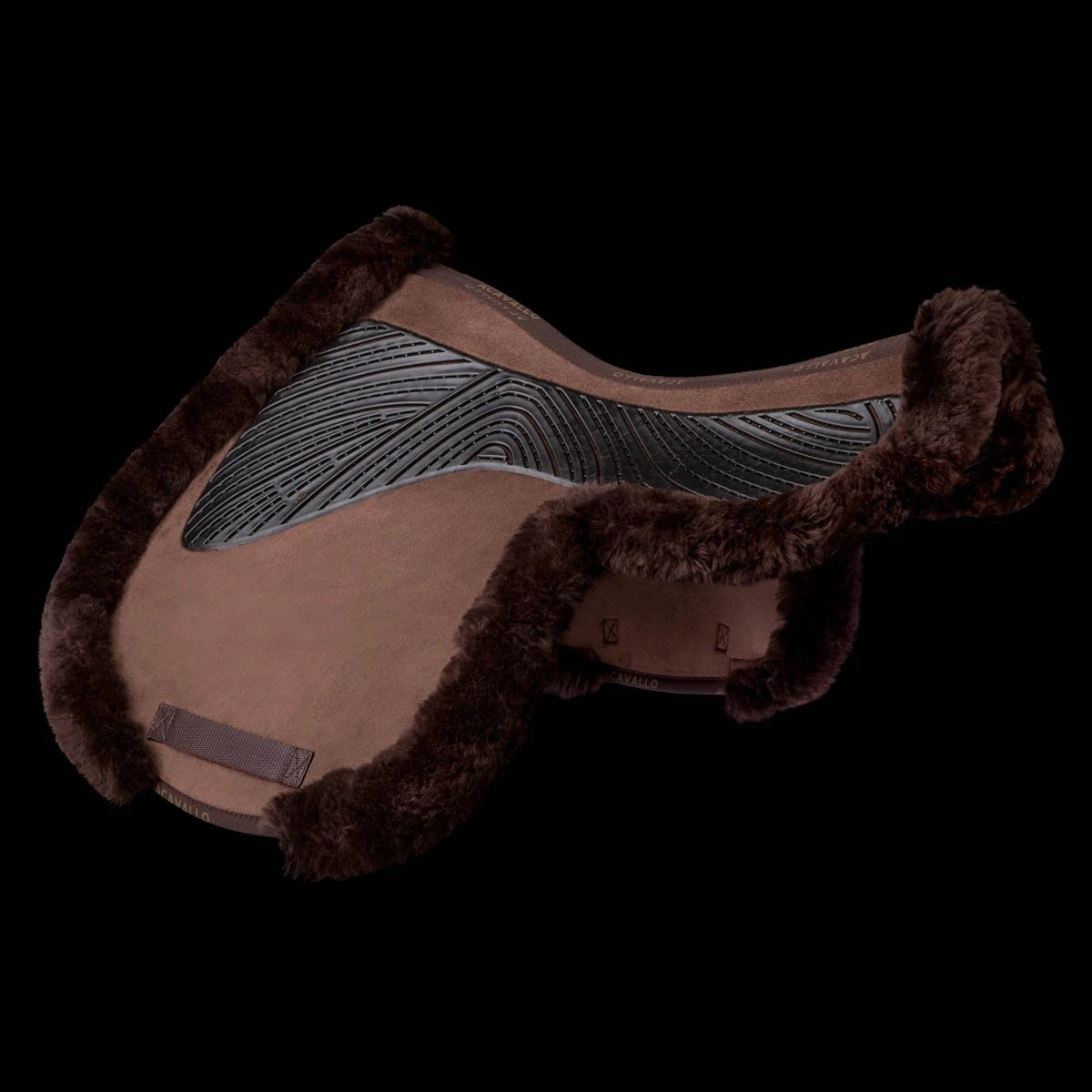 Twin Sided Gel Jump Pad Numnah Full Sheepskin Edge -Brown/Brown