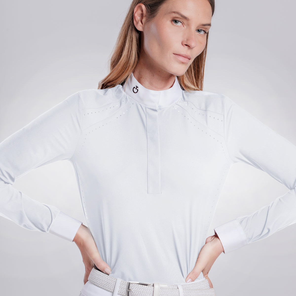 CT L/S Perforated Inserts Competition Shirt - White