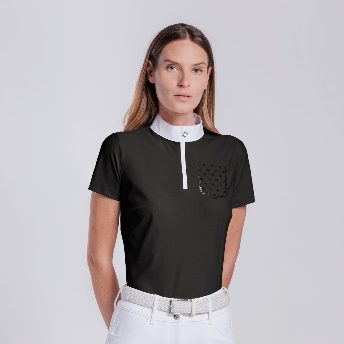 CT S/S w/Sequins Pocket Competition Shirt - Black