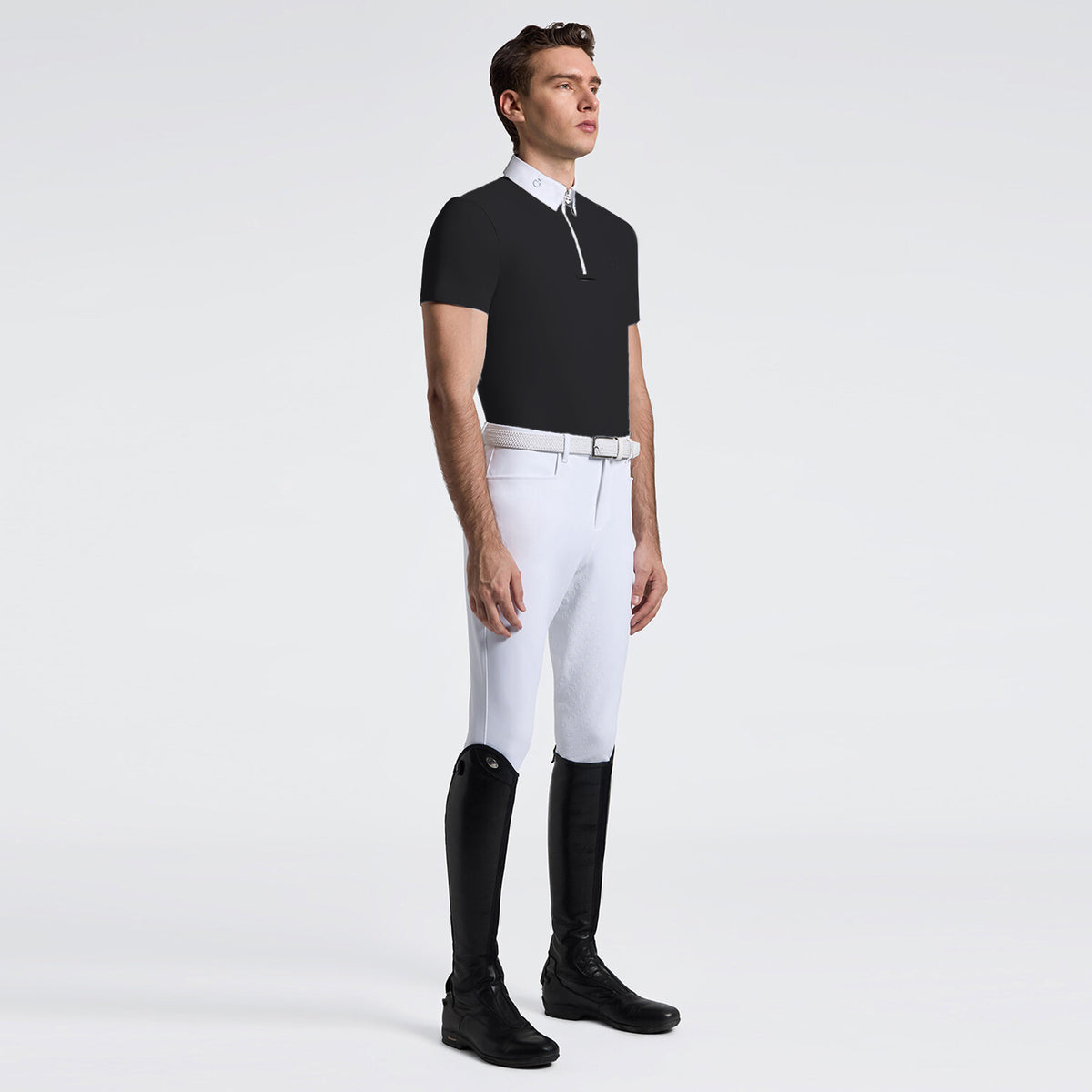Men's S/Sleeve Jersey Zip Competition Shirt (FW26) - Black