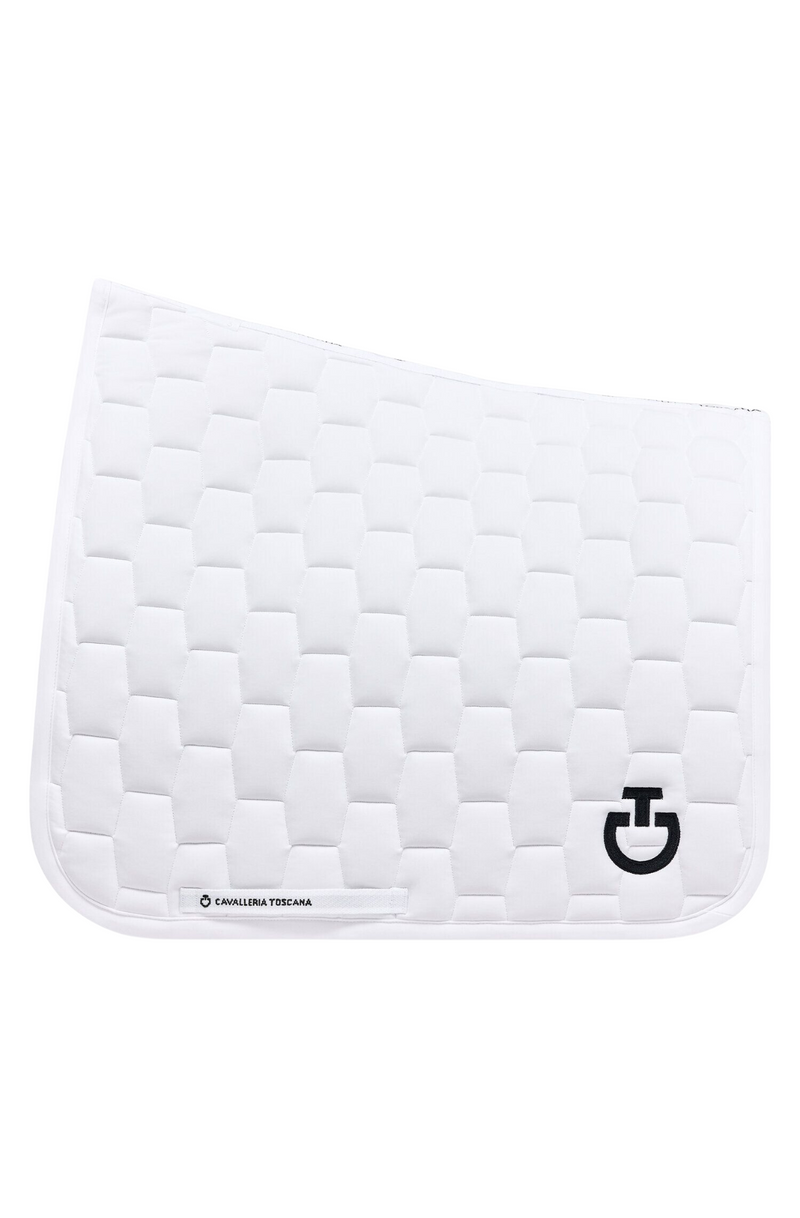 Geometric Q Dressage Saddle Pad - White