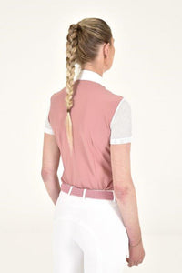 Perforated Jacquard Zip Shirt - Dusty Rose