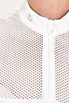 Perforated Jacquard Zip Shirt - White
