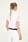 Perforated Jacquard Zip Shirt - White