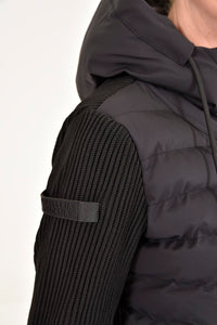 Hybrid Puffer/Tech Knit Jacket - Black