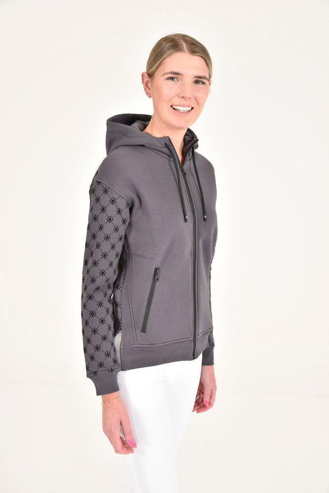 CT Orbit Flock Zip Hoodie - Iron Grey