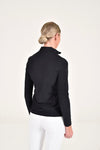L/S Jersey Fleece Zip Polo - Black