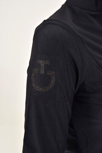 L/S Jersey Fleece Zip Polo - Black