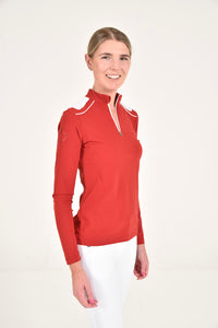 L/S Training Zip Polo - Red