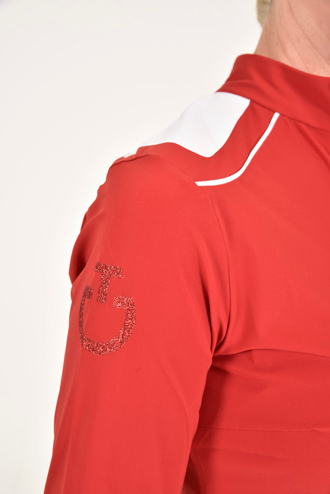 L/S Training Zip Polo - Red