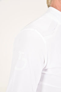 Long Sleeve Zip Polo - White