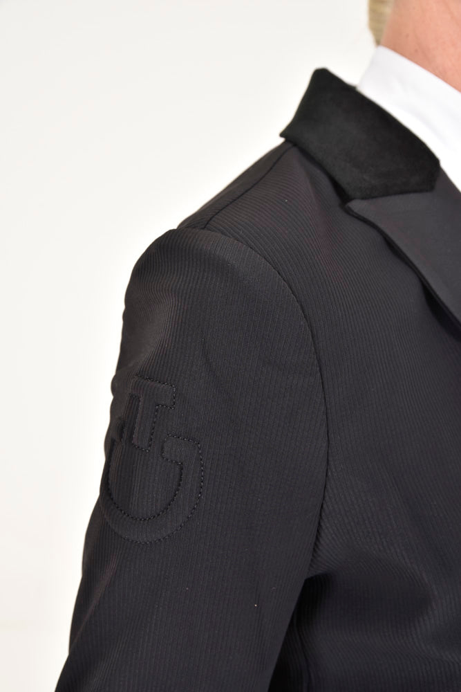 Ribbed Smoking Riding Jacket - Black