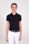 Jersey Mesh Button Up Polo - Black