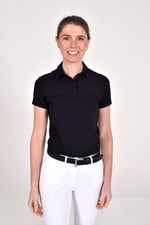 Jersey Mesh Button Up Polo - Black