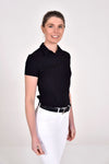Jersey Mesh Button Up Polo - Black