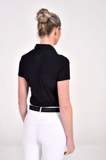 Jersey Mesh Button Up Polo - Black