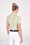 Perforated Jersey S/S Button Polo - Pistachio