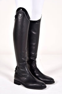 Sofia Boots Black - Patent Border with Swarovski Crystals