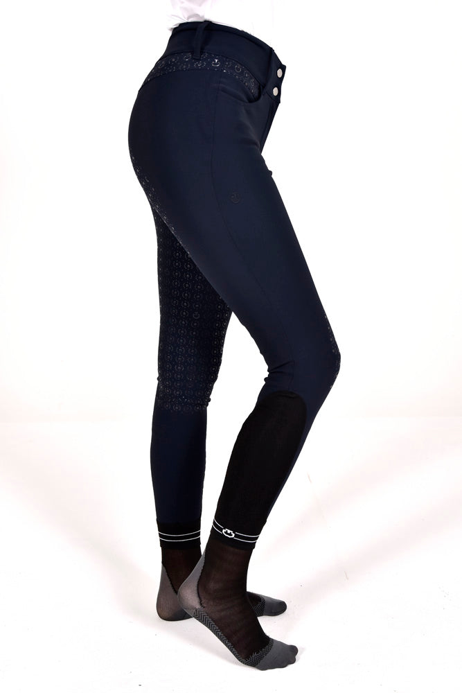 CT Motif Print Full Grip Breeches - Navy