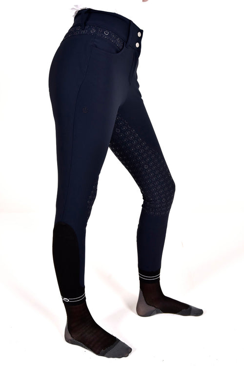 CT Motif Print Full Grip Breeches - Navy