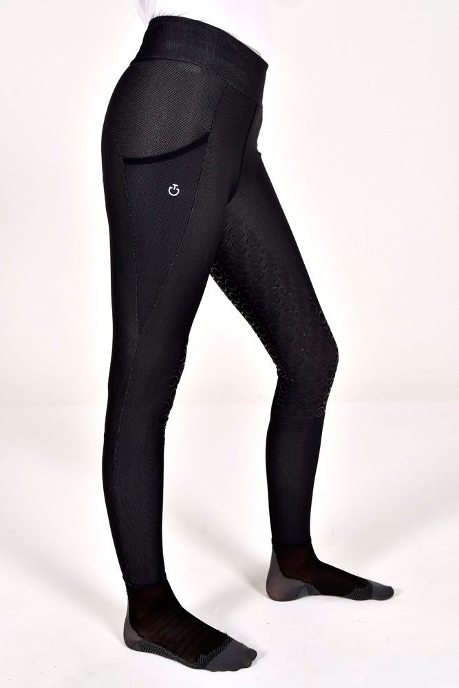 Jersey Mesh Pocket Full Grip Tights - Black