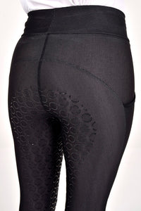 Jersey Mesh Pocket Full Grip Tights - Black