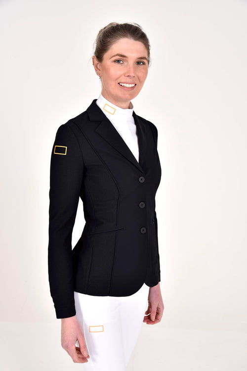 Jersey Mesh Riding Jacket - Black w Gold Logo