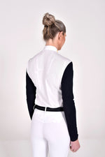 R-Evo Epaulet L/S Zip Polo - Navy/White