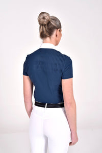 Pleated Bib Jersey Short Sleeve Competition Shirt - Atlantic Blue