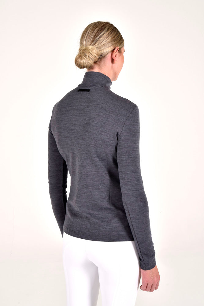 Tech Wool Half Zip Turtleneck - Iron Grey