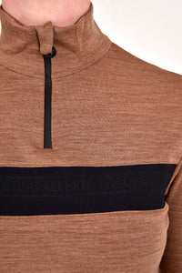 Tech Wool Half Zip Turtleneck - Toffee Brown