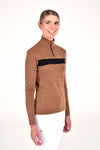 Tech Wool Half Zip Turtleneck - Toffee Brown