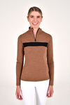 Tech Wool Half Zip Turtleneck - Toffee Brown