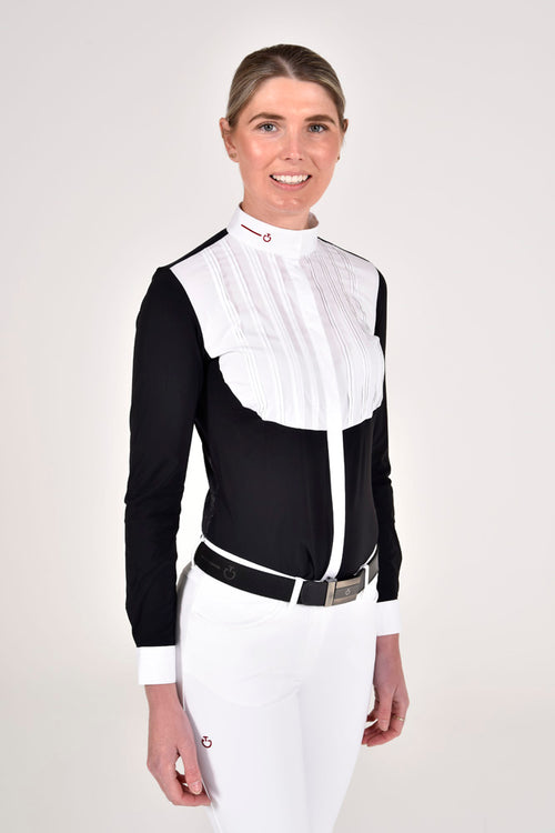 Revo Pleated Bib L/S Competition Shirt - Black