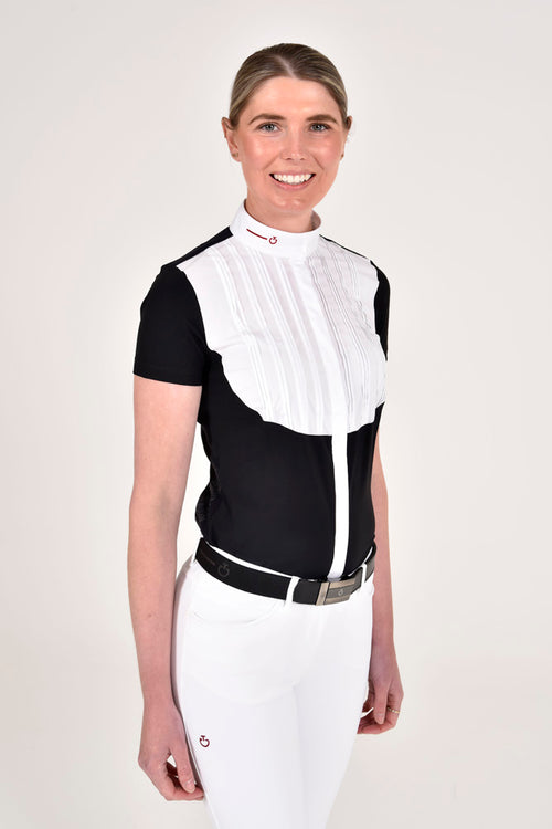 Revo Pleated Bib S/S Competition Shirt - Black