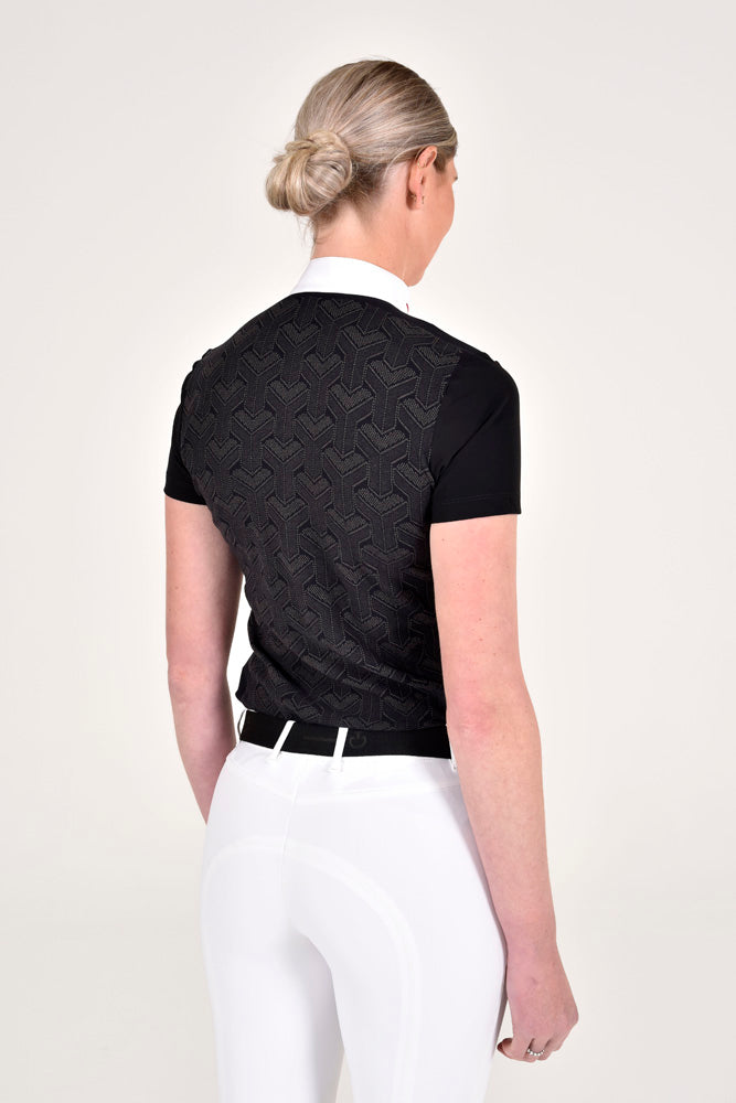 Revo Pleated Bib Short Sleeve Competition Shirt - Black