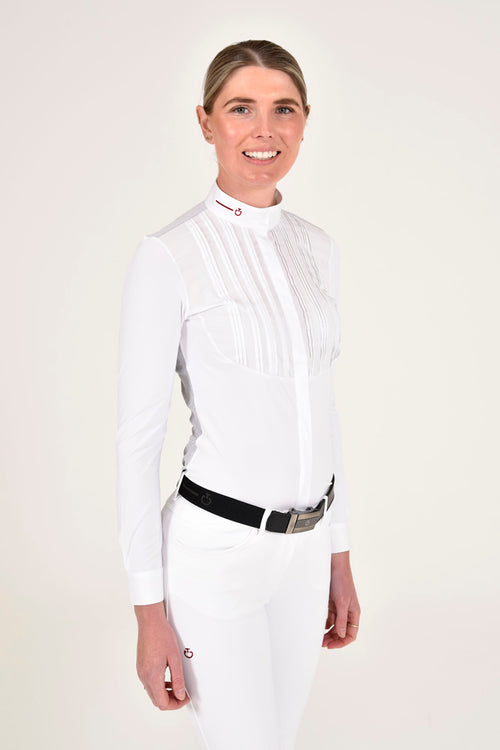 Revo Pleated Bib L/S Competition Shirt - White