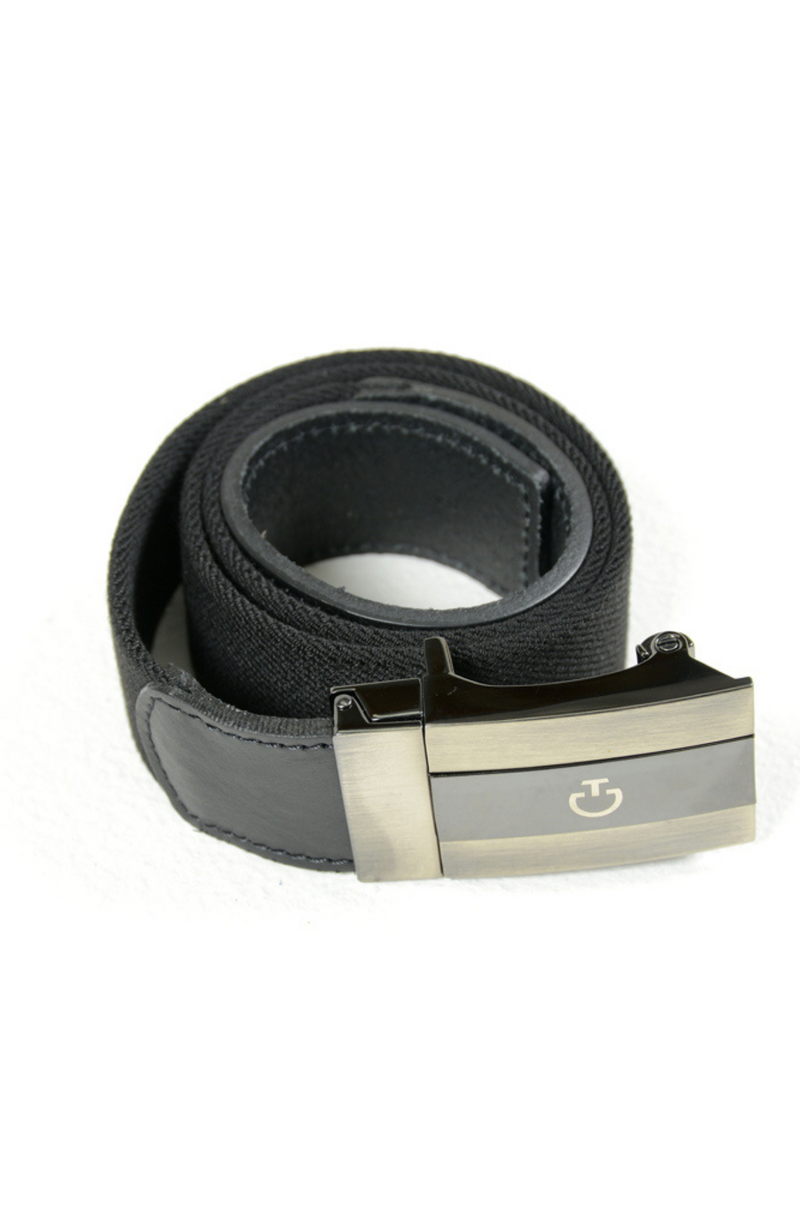 Women's Elastic Band Belt w/ CT Logo - Black